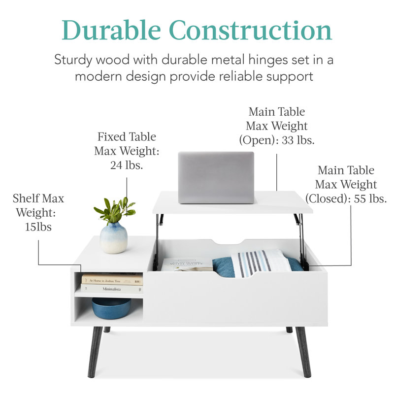 Juleana Coffee Table, White/Brown