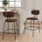 26'' H Modern Linen-like Fabric Upholstered Counter Stool With Metal Legs-428174921