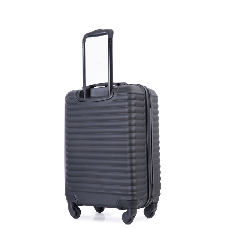 Bagage de cabine, valises à roulettes, valise de transport légère en ABS, bagage rigide, 20 pouces, Black