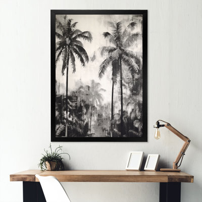 Palmier noir et blanc II sur toile