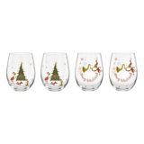 Merry Grinchmas Glass Tumblers, Set Of 4
