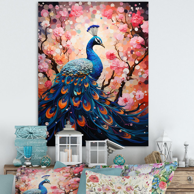 «Flower Colors Of The Peacock I» sur toile, Toile tendue, H 40 po x l 30 po x P 1,5 po