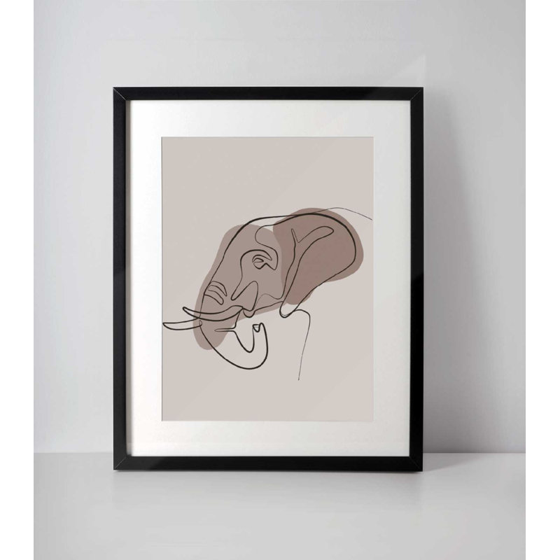 Elephant Line Art - Single Picture Frame Print