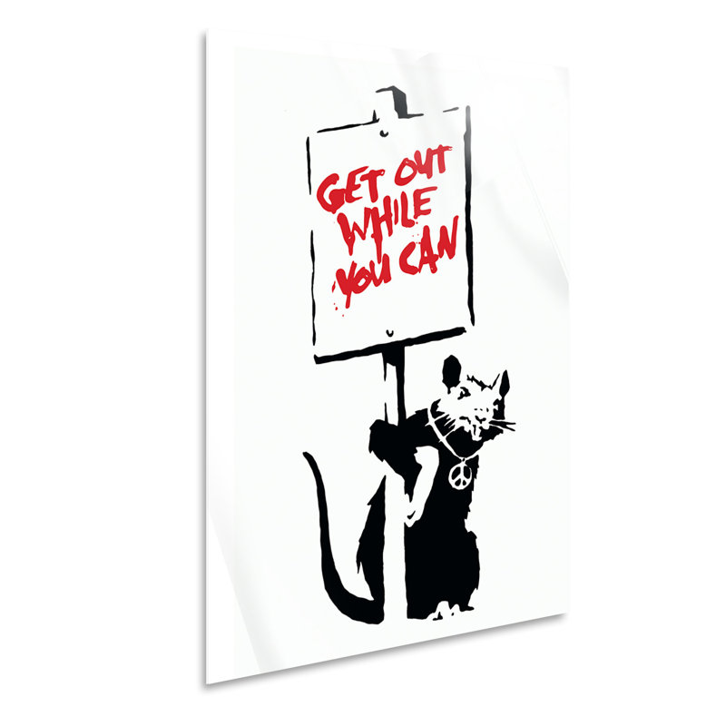 Mouse, Get Out While You Can by Banksy - No Frame Painting on Plastic / Acrylic, 95cm H x 65cm W