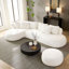 Canapé modulaire en L surdimensionné de 134,63 po avec repose-pieds avec méridienne gauche et canapé profond avec assise profonde pour le salon-123491008-123491022