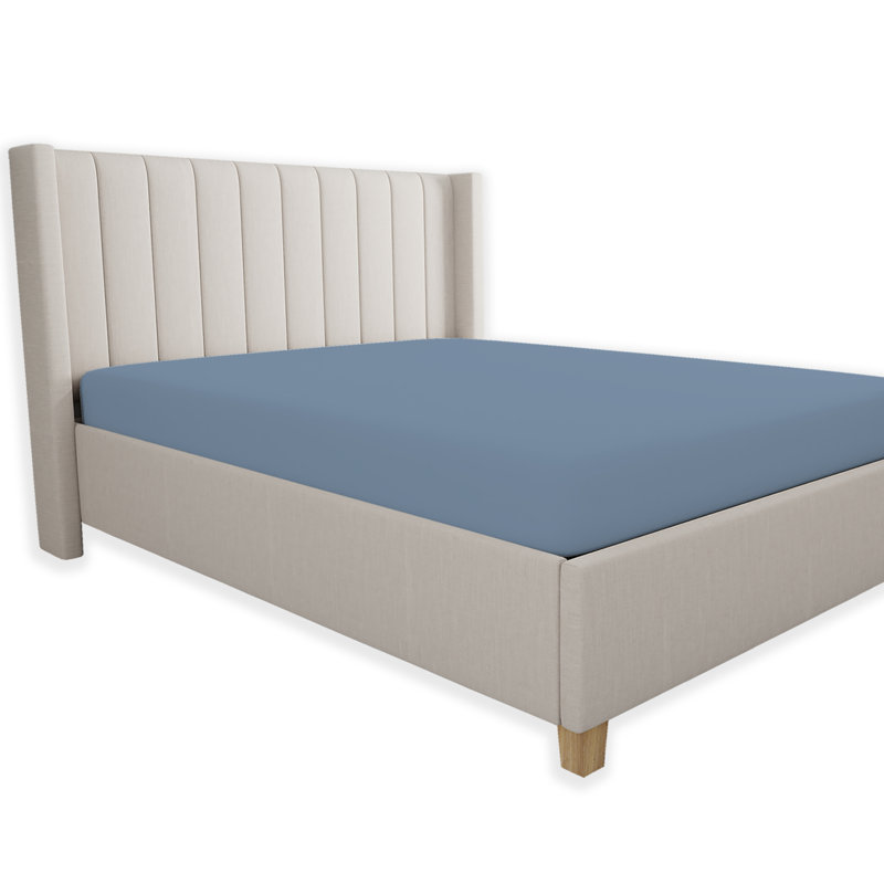 Drap-housse 100% coton ultra-léger, Drap-housse de taille simple, Bleu clair