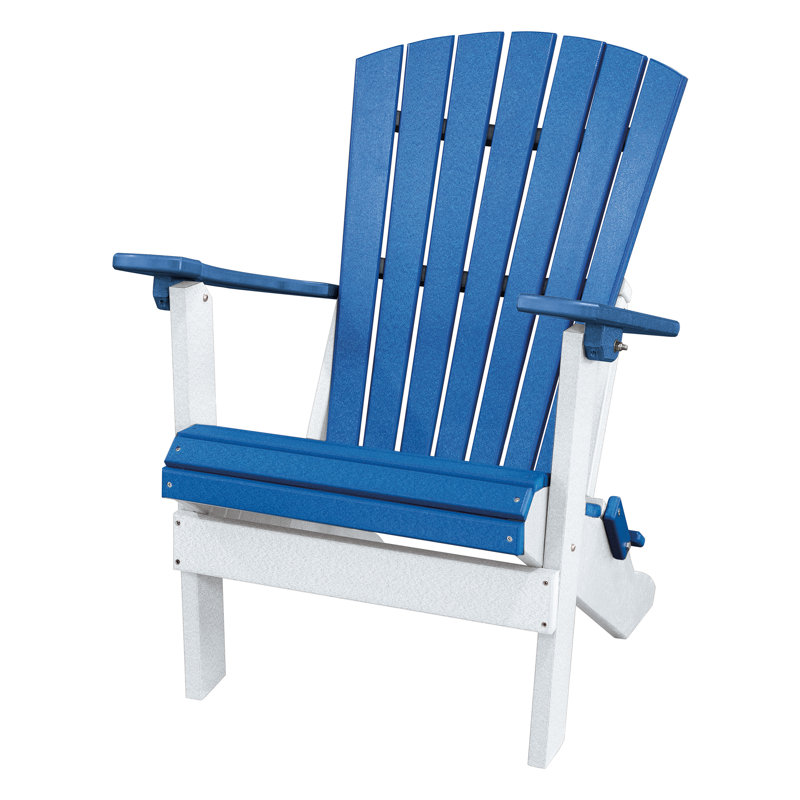 Chaise Adirondack pliante Carla, Bleu / blanc