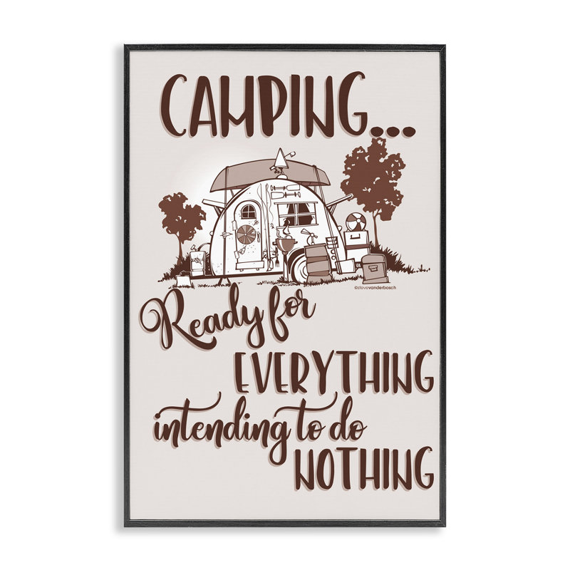 Everything & Nothing Camping Giclee Art by Steve Vanderbosch, 18" H x 12" W, Midnight Black Framed Giclee