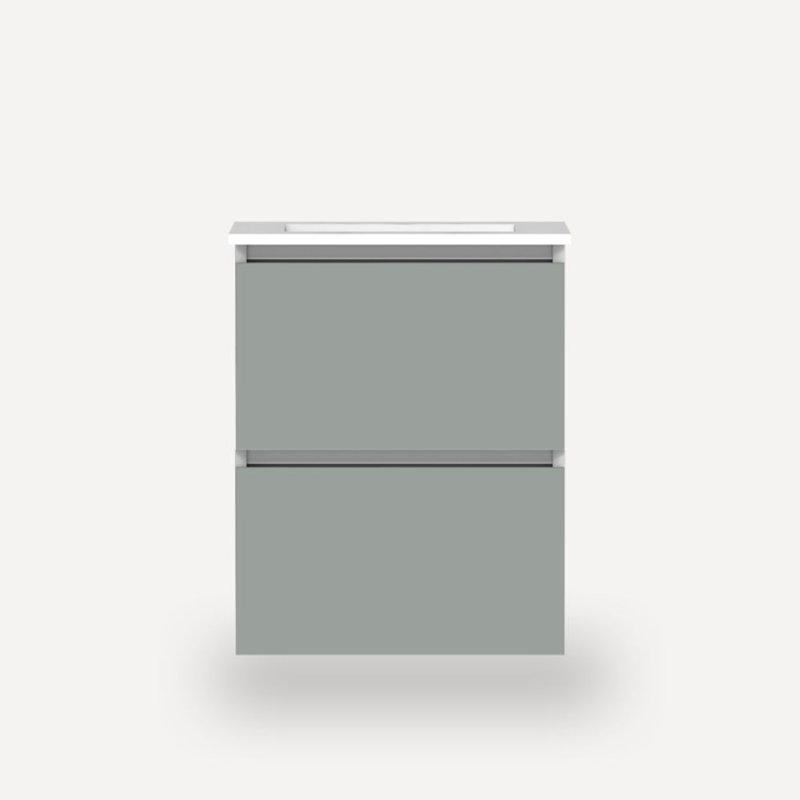 Curated Cartesian 31" Double Bathroom Vanity Set, 25" Width, White, Stone Gray