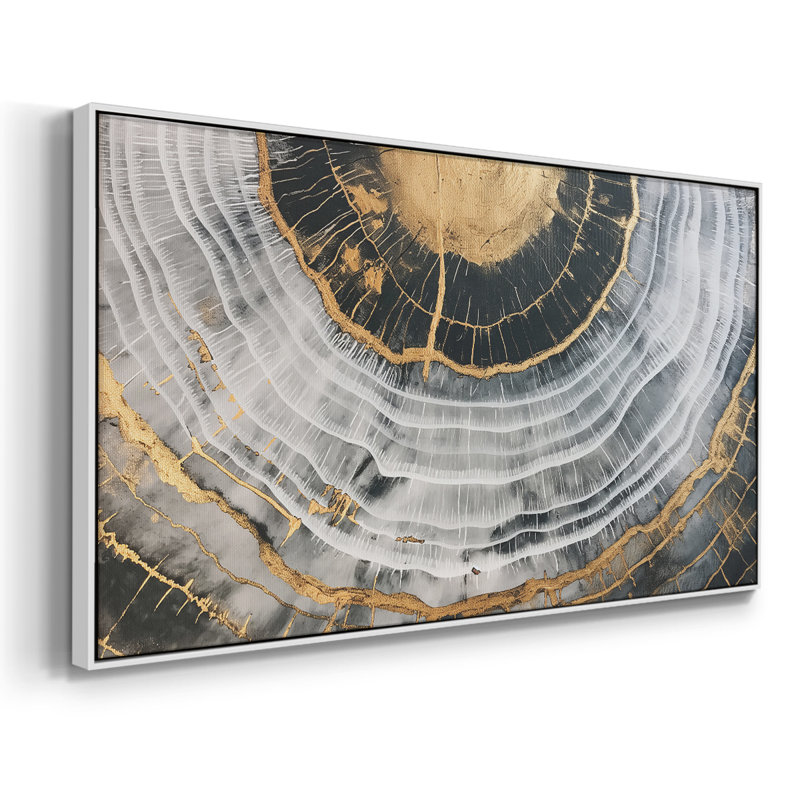 «Abstract Series» -CC- Toile tendue avec châssis tendue, prête à accrocher, H 21 po x l 41 po, Blanc