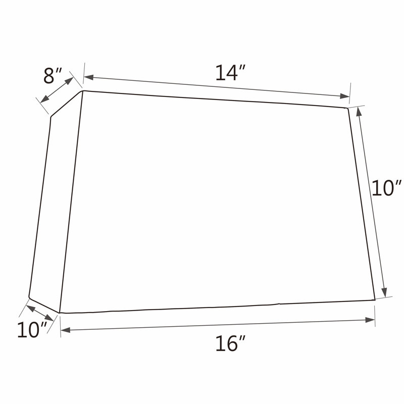 10'' H Gauze Textured Fabric Rectangle Lamp Shade