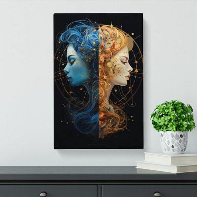 Gemini Zodiac Modern No.2 - Wrapped Canvas