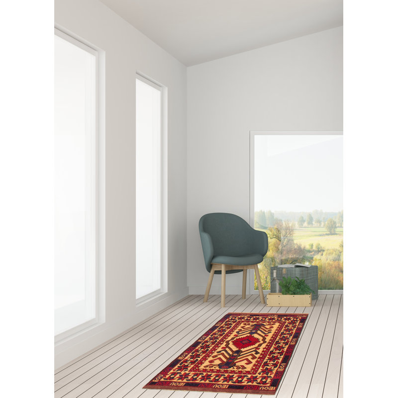 Tapis tadjik brun clair 2 pi 11 po x 4 pi 8 po