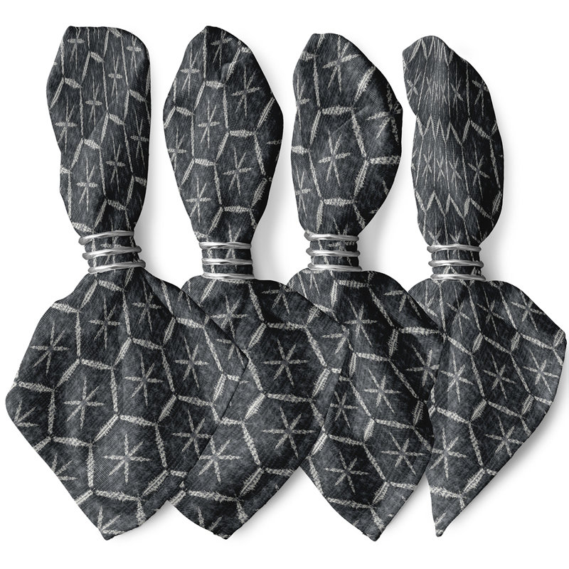 Lassiter Polyester Geometric Square Napkin, Taupe