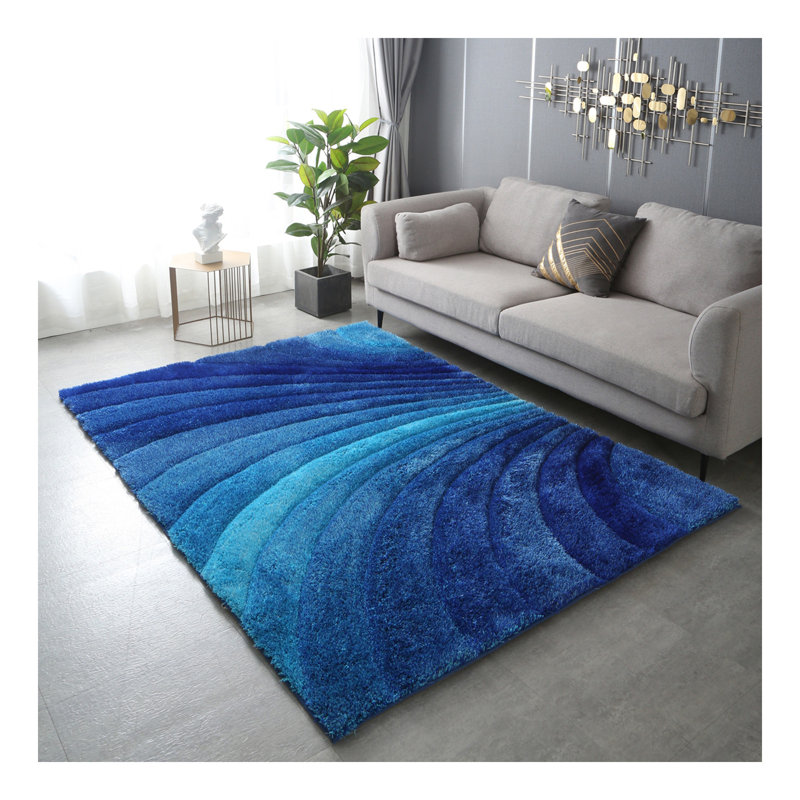 Tapis touffeté à la main «3D Shaggy», Rectangulaire 2 pi x 3 pi