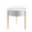 Table de bout ronde blanche et naturelle