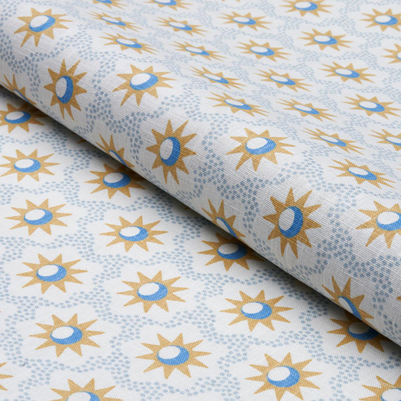 Tissu Lucie, Jaune / ciel