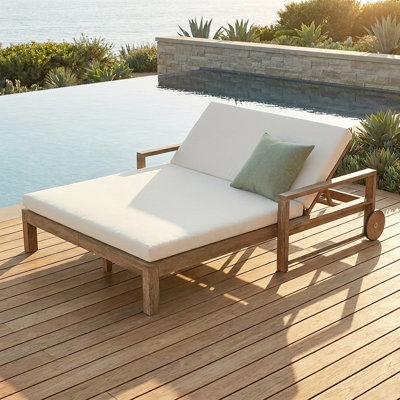 Farmhouse Outdoor Sunbed - Premium Acacia Lounger For Patio & Garden Relaxation