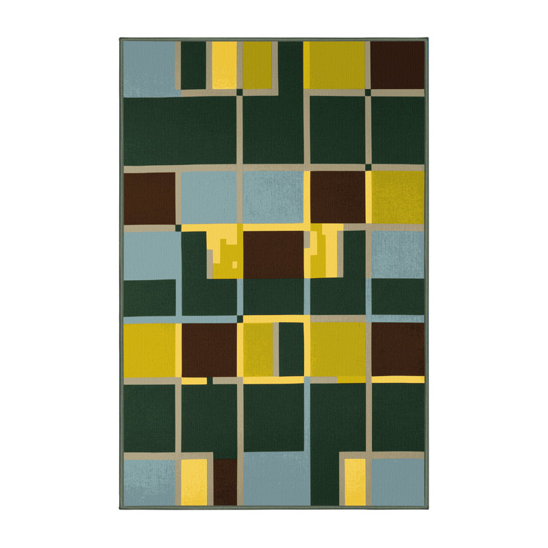Gridded Growth Rug, Rectangle 2' x 3'