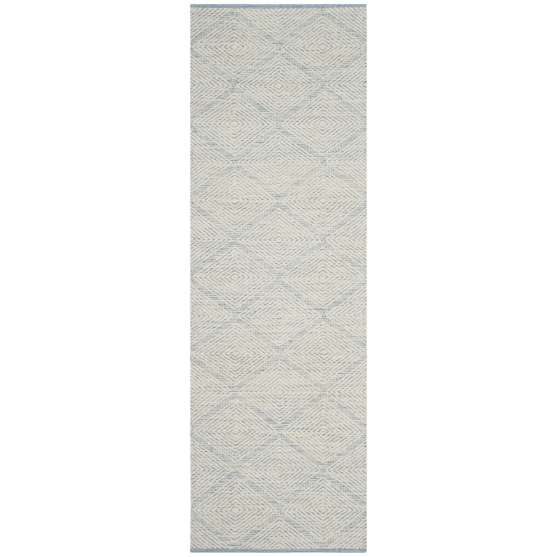 Bester Hand Woven Cotton Geometric Rug, Runner 2'3" x 9'