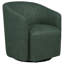 Fauteuil d'appoint pivotant Lira, dossier demi-tonneau vert, accoudoirs inclinés