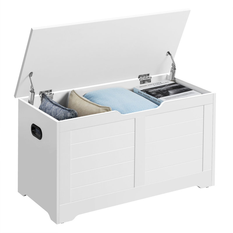 Kebra Flip-Top Manufactured Wood Storage Bench, 18.5" H x 32" W x 16" D, Cloud White