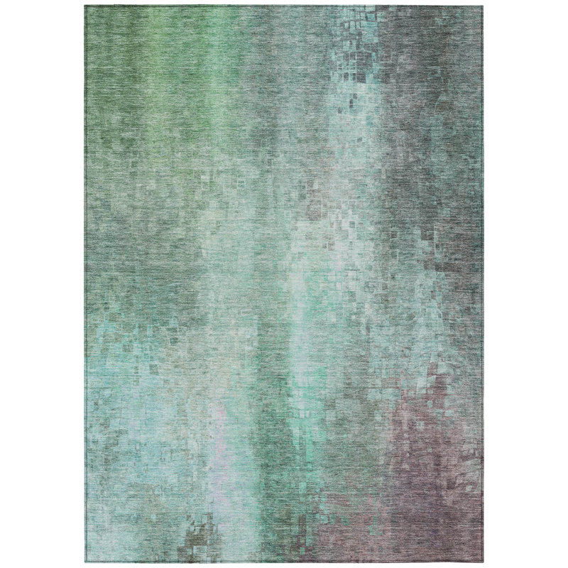 Machine Washable Indoor/Outdoor Kaczor ACN2241 Abstract Rug, Rectangle 8' x 10'