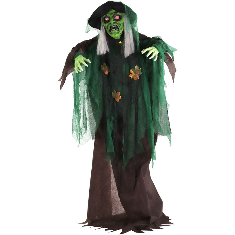 Witches and Wizards Haunted Hill Farm 6 Ft. Talking Forest Witch Halloween Animatronic with Movement and Lights