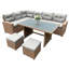 0cm Wide L-Shaped Patio Sofa with Cushions