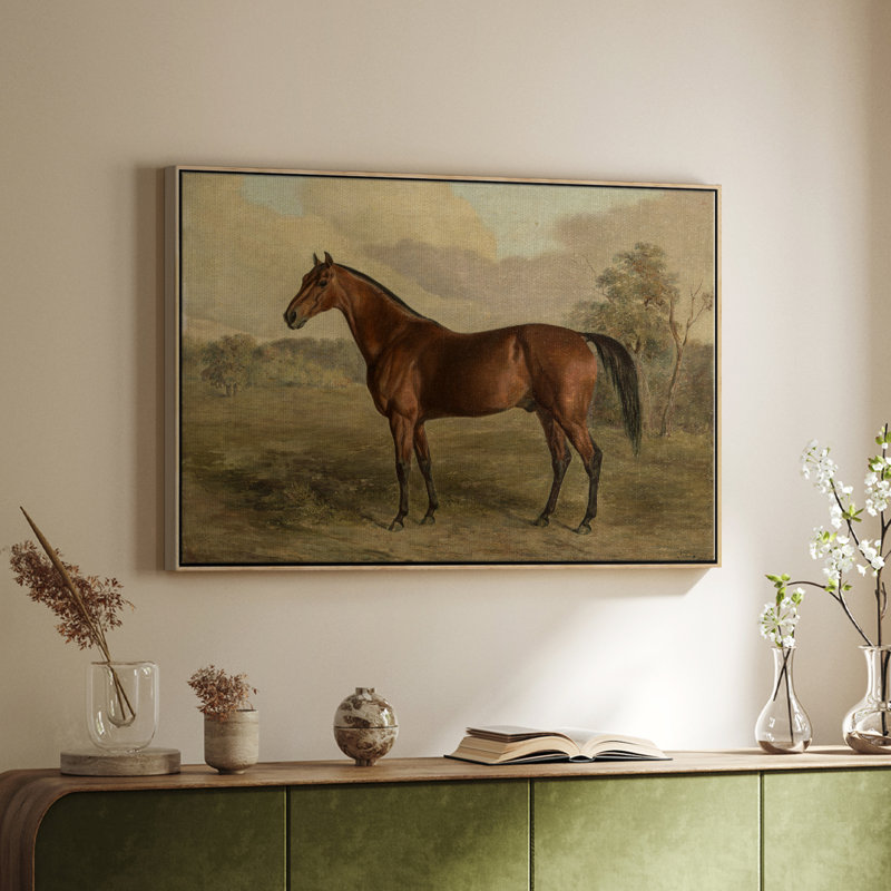 Botanique rétro - Cxxi, Toile avec cadre flottant or, 27" H x 41" W x  2" D