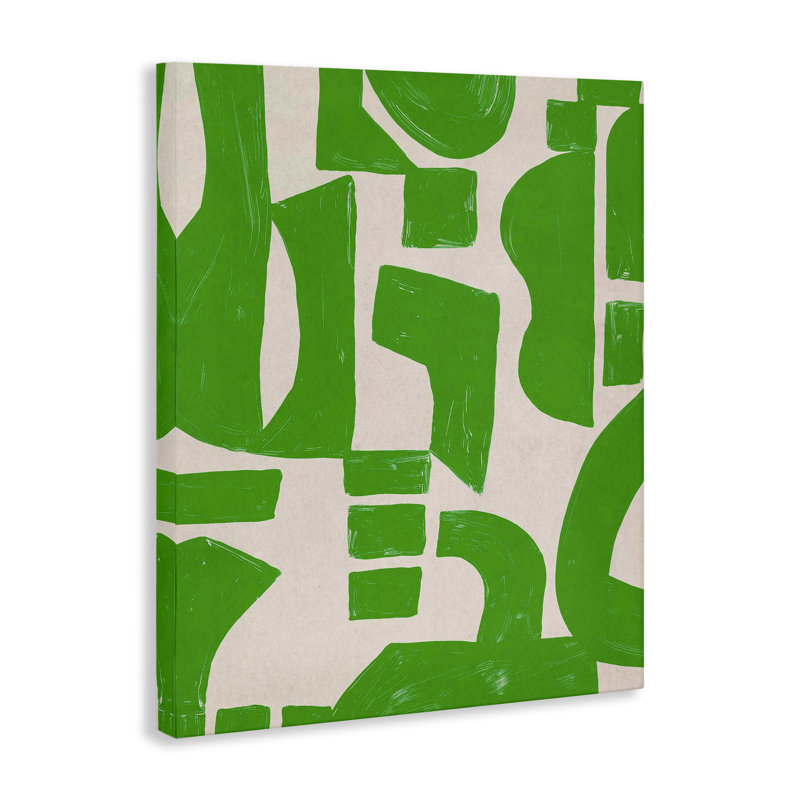  Art mural vert sur toile, formes asymétriques par June Erica Vess, H 48 po x l 36 po