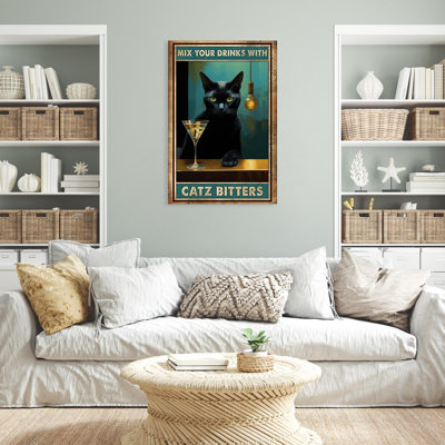 Kleckley Mix Your Drinks With Catz Bitters On Canvas Graphic Art