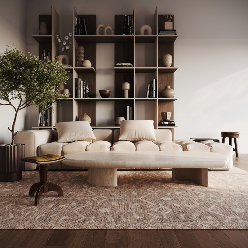 Tapis à motif géométrique Elindra, Rectangle 6 pi x 9 pi