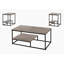 Ensemble de table, café, bout, côté, décor, salon, stratifié brun, métal noir-677868903