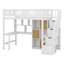 Lit mezzanine en bois avec bureau intégré, DEL, tablettes de rangement, armoires et escalier-1560349229