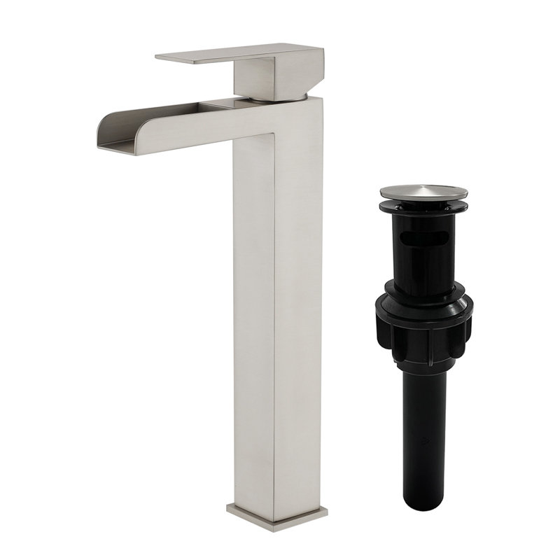 Bathroom Faucet Vessel Sink Faucet Tall Bathroom Sink Faucet With Pop-up Drain 12.4 Inch Waterfall Faucet Single Handle Faucet For Bathroom Sink 1 Hole Vanity Faucet