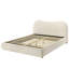 Grand lit tapissier blanc Boucle, tête de lit incurvée, tiroir de rangement, cadre de lit style transitionnel, conception, rangement, décoration de chambre à coucher moderne-130822341-130822342