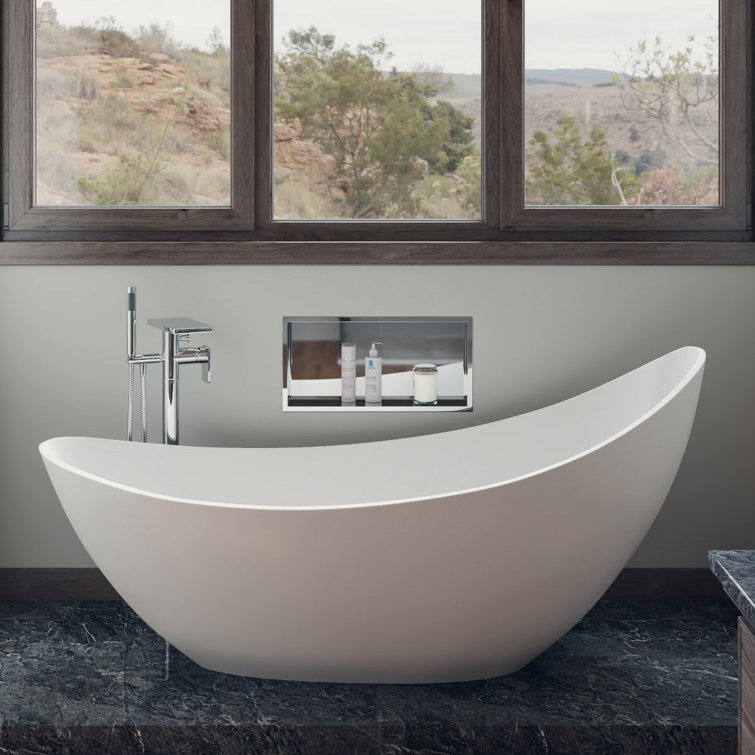 73.75'' x 30.75'' Freestanding Soaking Resin Bathtub