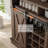 75" Farmhouse Coffee Bar Cabinet with Sliding Barn Door – Rustic Oak Hutch for Kitchen & Dining Storage-1629228090
