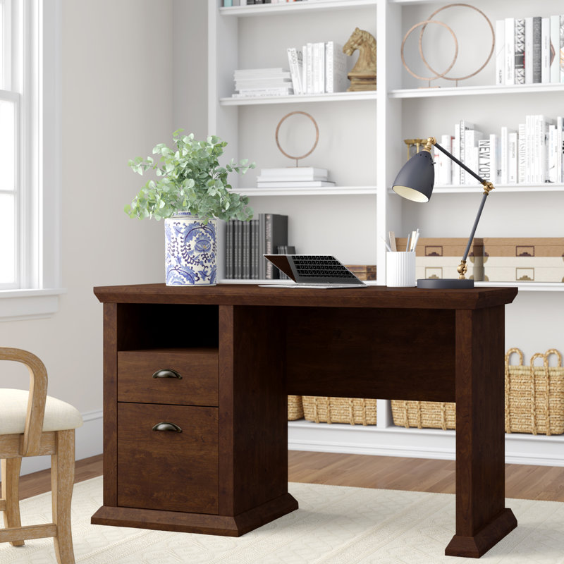 Ovia Computer Desk, Antique cherry
