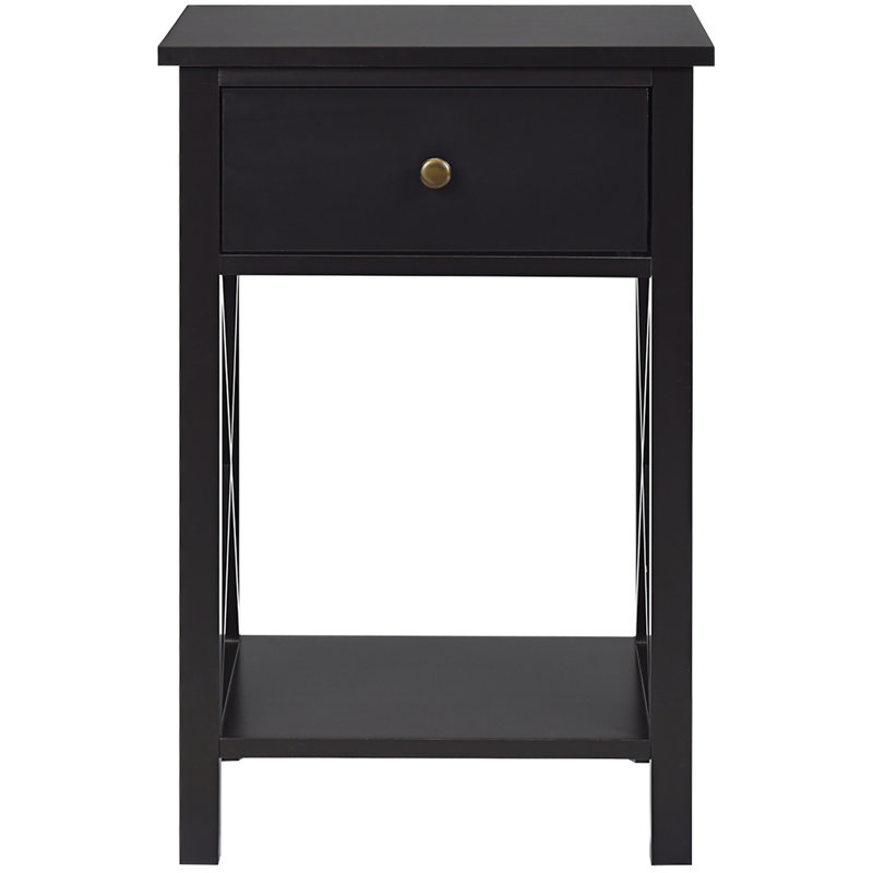 Table de bout avec rangement Meagher, Noir