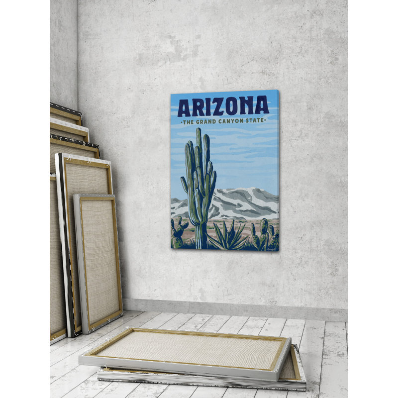 The Grand Canyon State - Reproduction de publicité sur toile tendue, H 30 po x l 20 po x P 1,5 po
