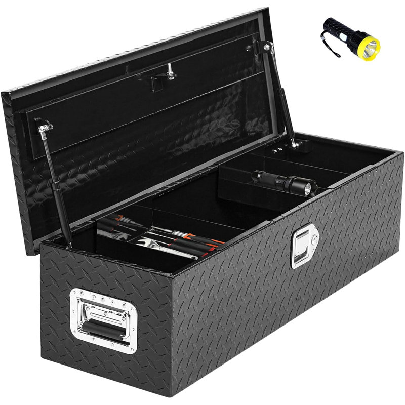 Boîte à outils 30 pouces en aluminium pour camion, boîte à outils pour camion avec tablette coulissante