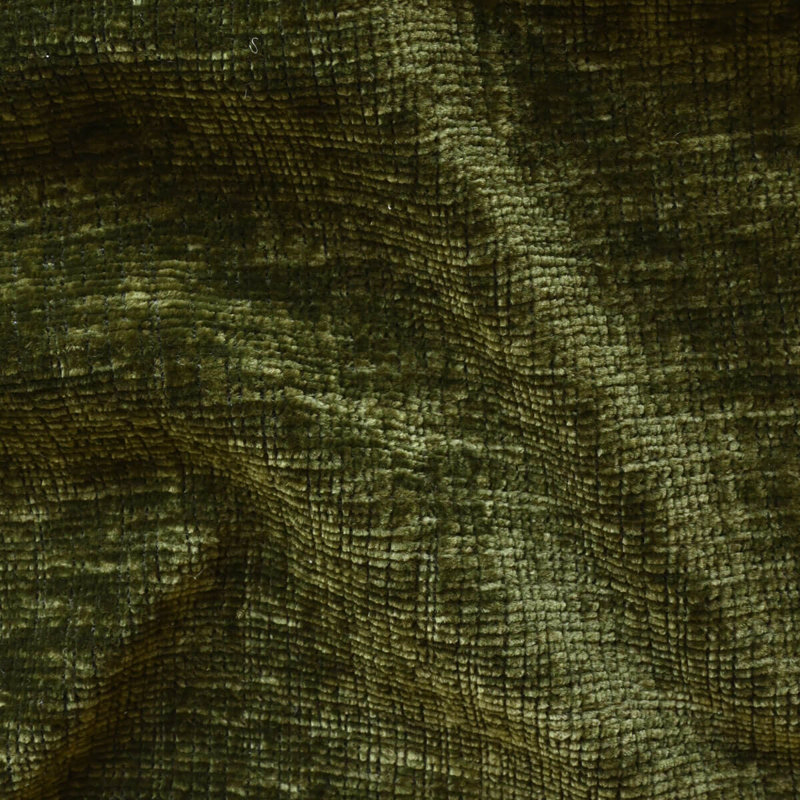 Ensemble de 6 chaises de salle à manger modernes rembourrées avec dossier incurvé et tissu chenille texturé, Green
