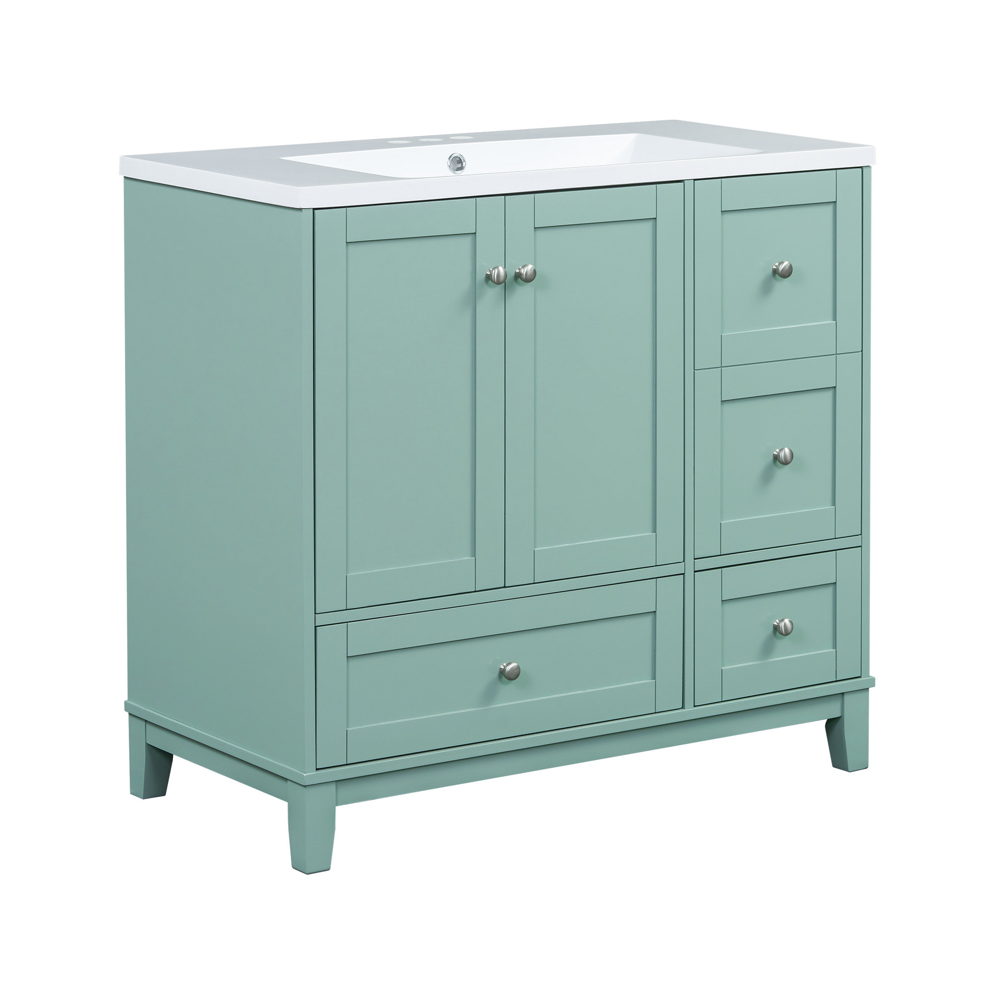 36-Inch Modern Bathroom Vanity Set with Mirror and Storage