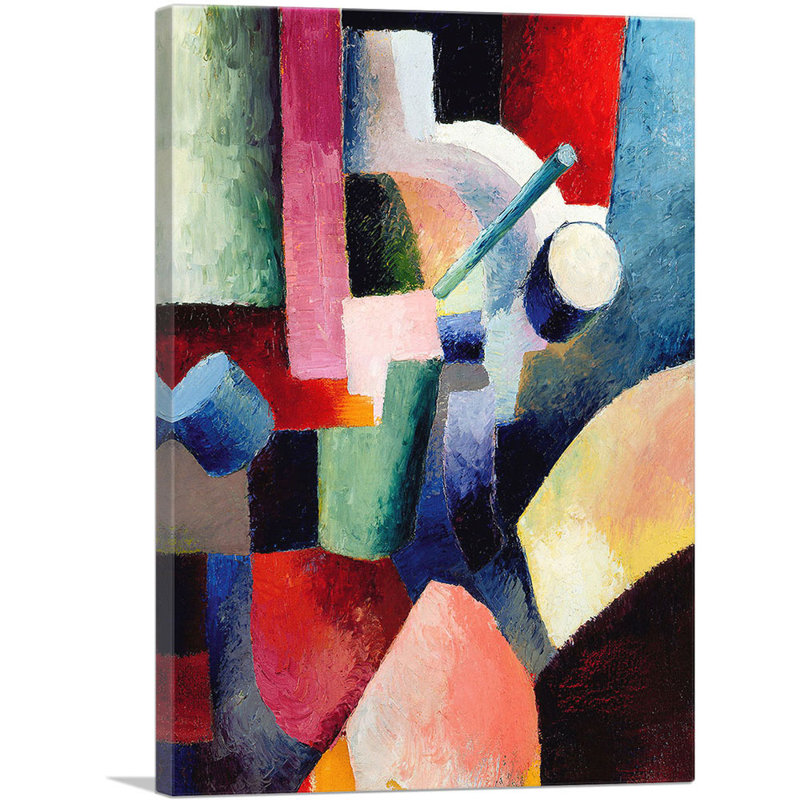 «Coloured Composition of Forms» par August Macke, reproduction d'art sur toile tendue, H 40 po x l 26 po x P 0,75 po