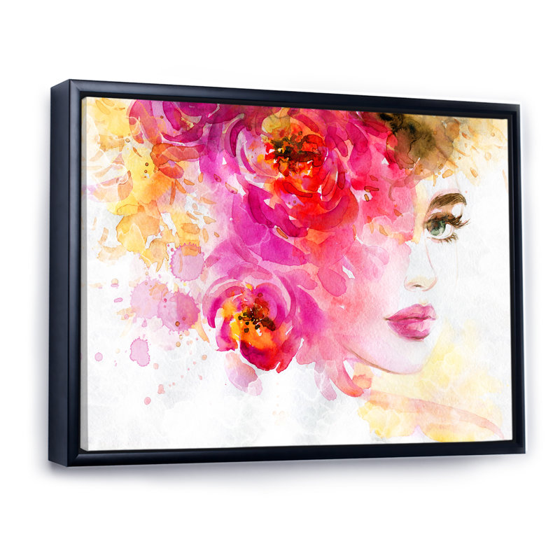 Art floral sur toile, H 16 po x l 32 po x P 1,5 po, Cadre flottant noir