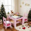 Ensemble de table et de chaises pour enfants, table d'activités en bois pour enfants avec rangement 4 en 1, bureau réversible, tableau noir, plateau de table amovible pour tout-petits, artisanat, salle de jeux, dessin, lecture naturelle (rose)-87392301