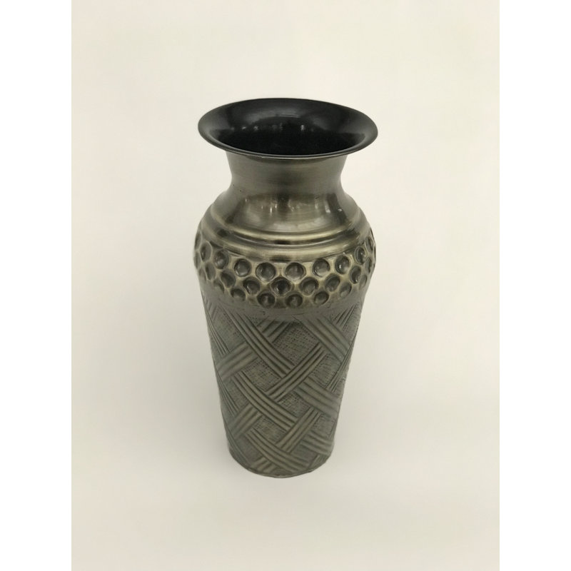 Marjorie Handmade Metal Table Vase, 17.5" H x 7" W x 7" D