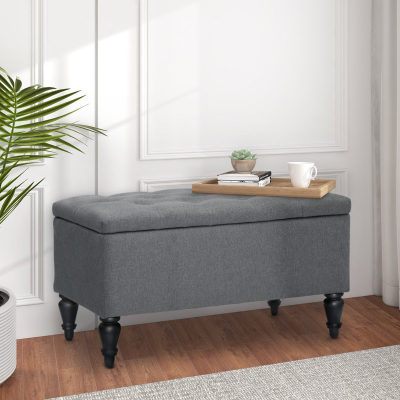 Banc de rangement rembourré Brenicia, gris